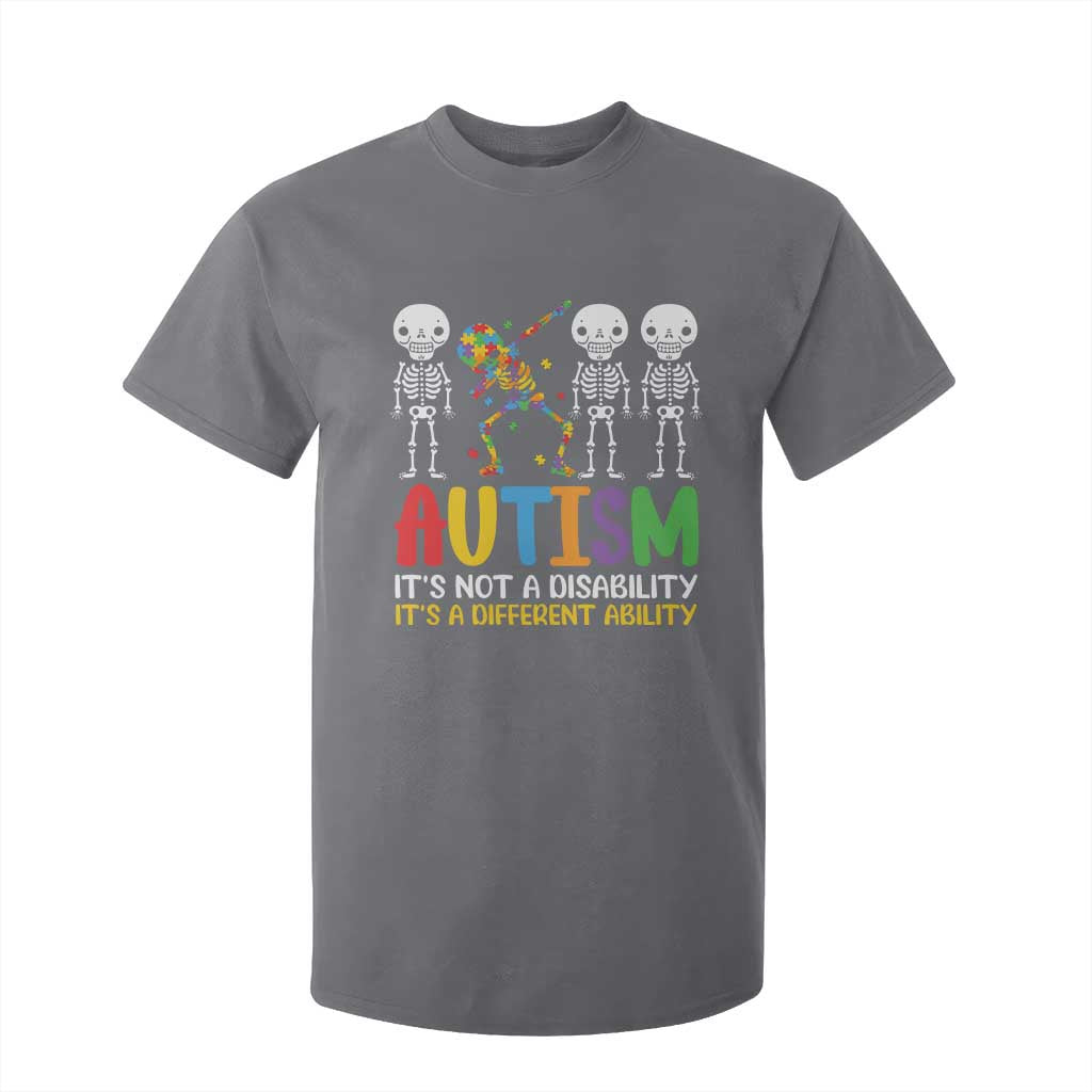 Autism Support T Shirt For Kid Skeleton Dabbing Autistic Kids