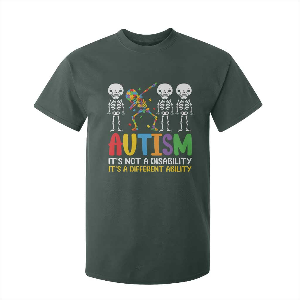 Autism Support T Shirt For Kid Skeleton Dabbing Autistic Kids