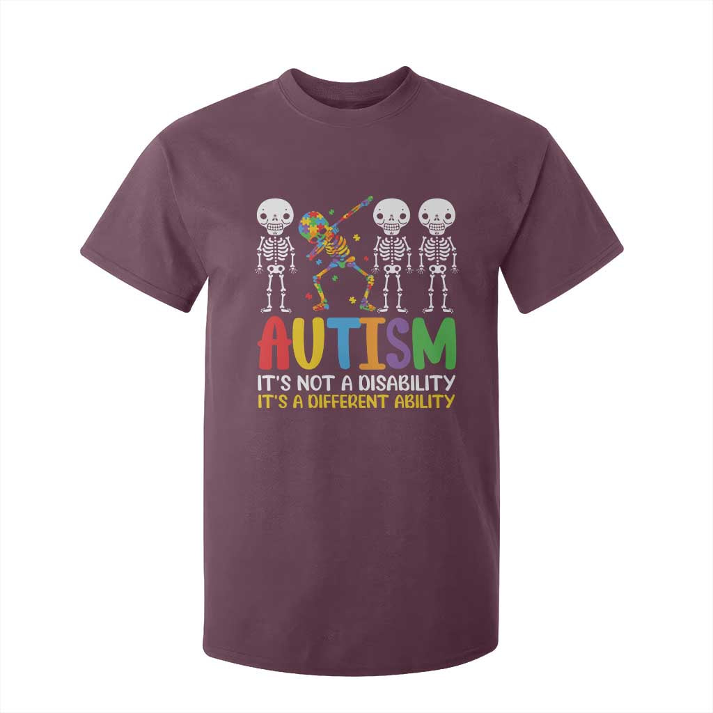 Autism Support T Shirt For Kid Skeleton Dabbing Autistic Kids