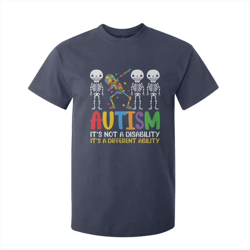 Autism Support T Shirt For Kid Skeleton Dabbing Autistic Kids