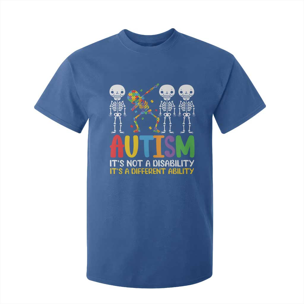 Autism Support T Shirt For Kid Skeleton Dabbing Autistic Kids