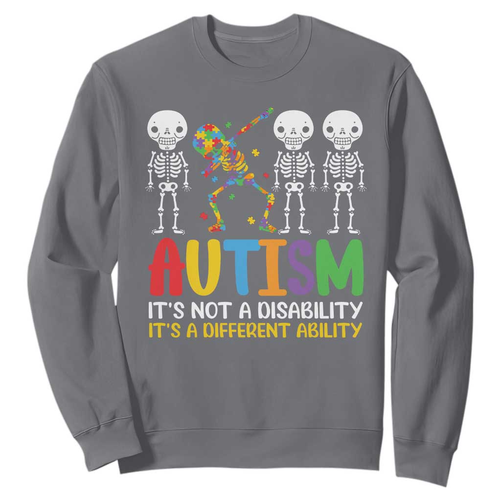Autism Support Sweatshirt Skeleton Dabbing Autistic Kids