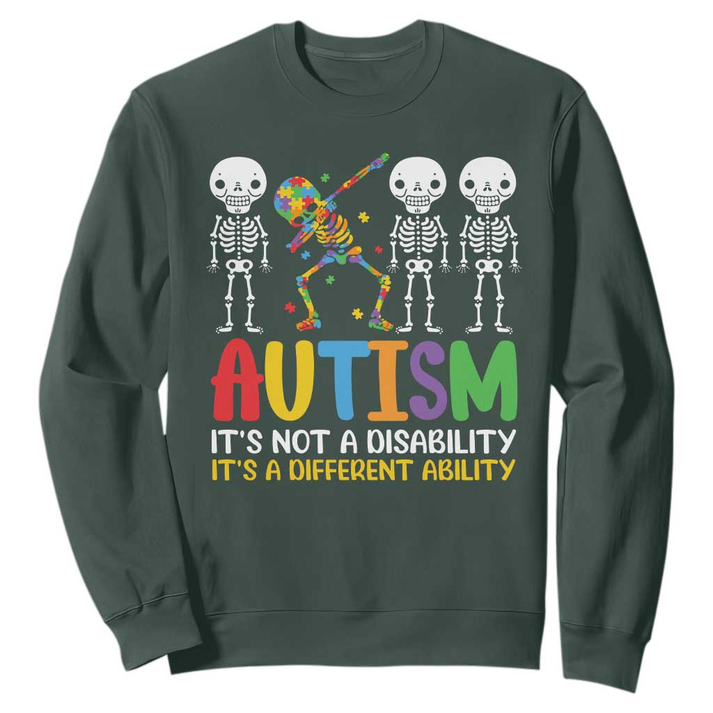 Autism Support Sweatshirt Skeleton Dabbing Autistic Kids