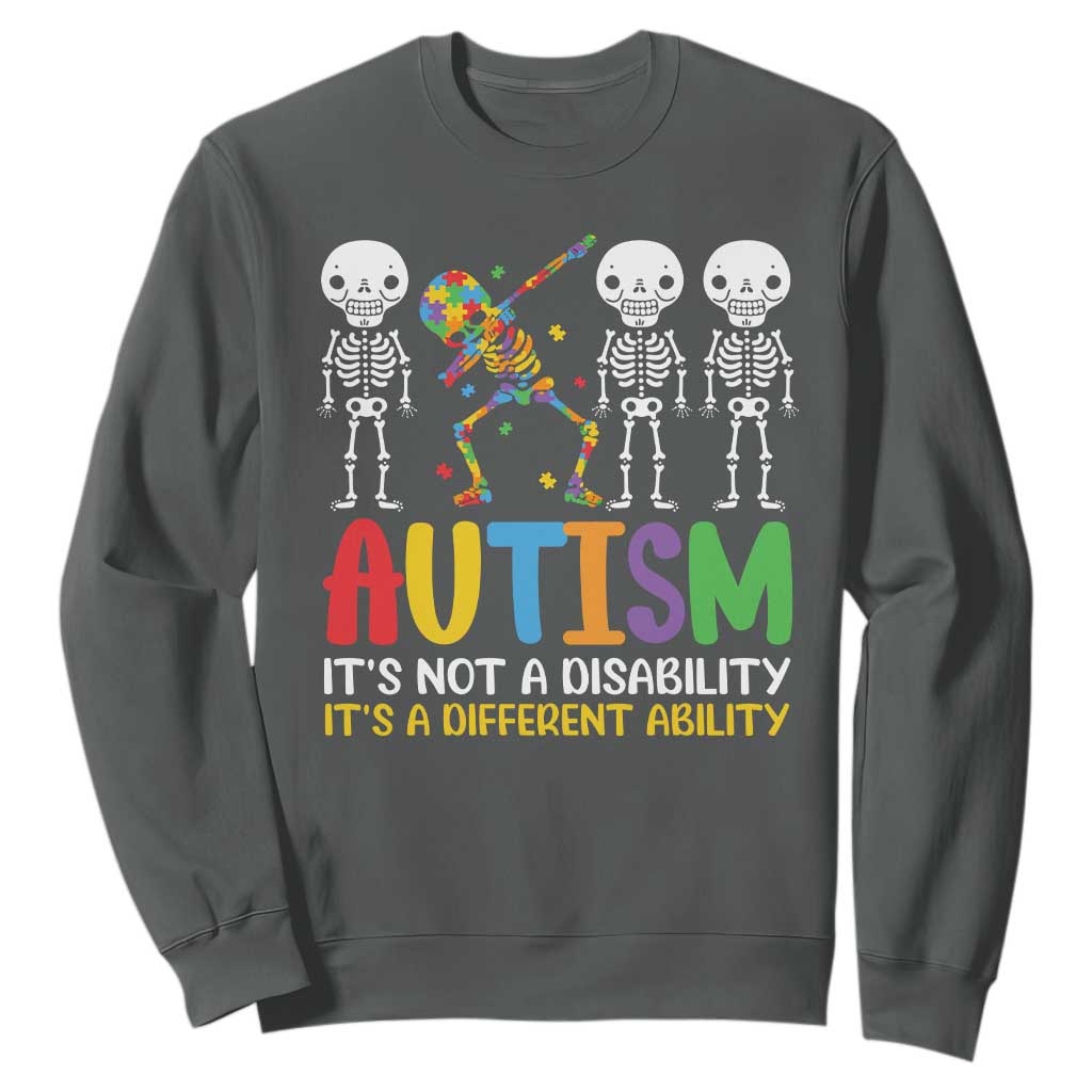 Autism Support Sweatshirt Skeleton Dabbing Autistic Kids