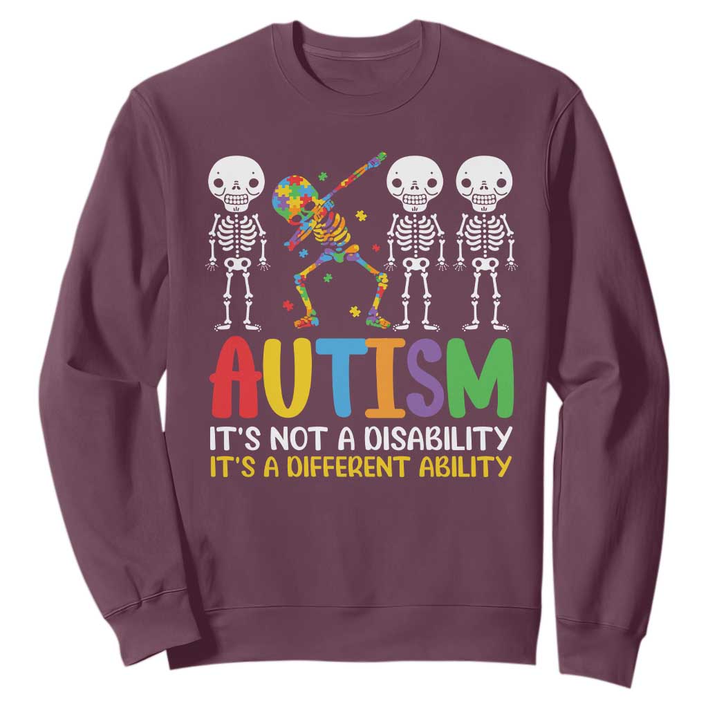Autism Support Sweatshirt Skeleton Dabbing Autistic Kids