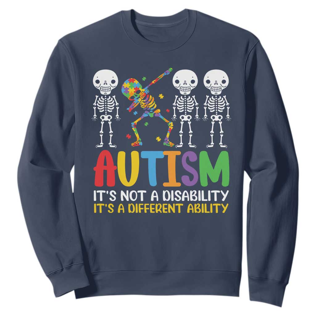 Autism Support Sweatshirt Skeleton Dabbing Autistic Kids