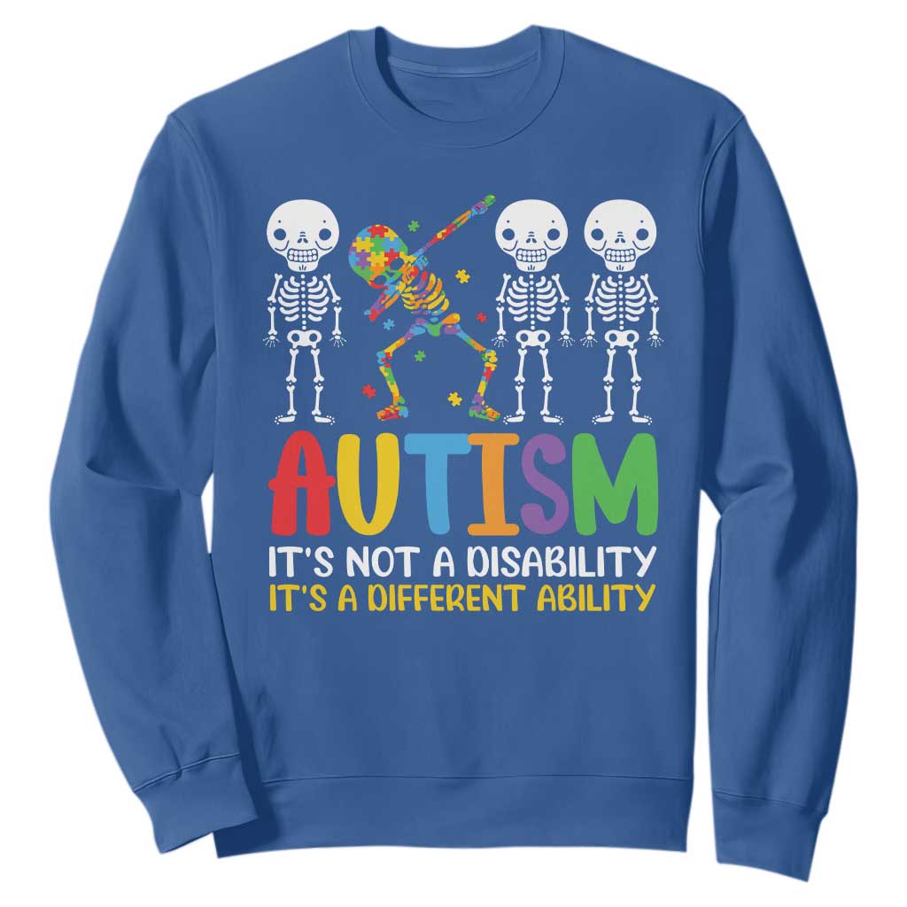 Autism Support Sweatshirt Skeleton Dabbing Autistic Kids