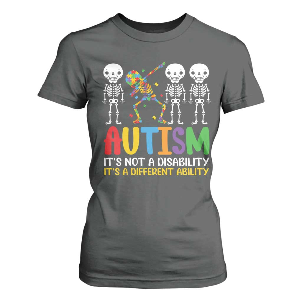Autism Support T Shirt For Women Skeleton Dabbing Autistic Kids