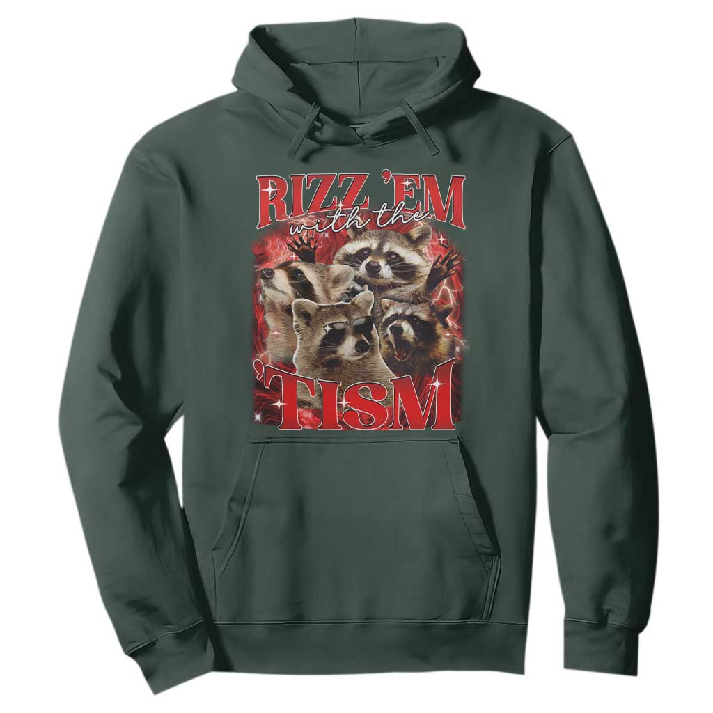 Autism Funny Hoodie Rizz Em With The Tism Meme Autistic Racoon