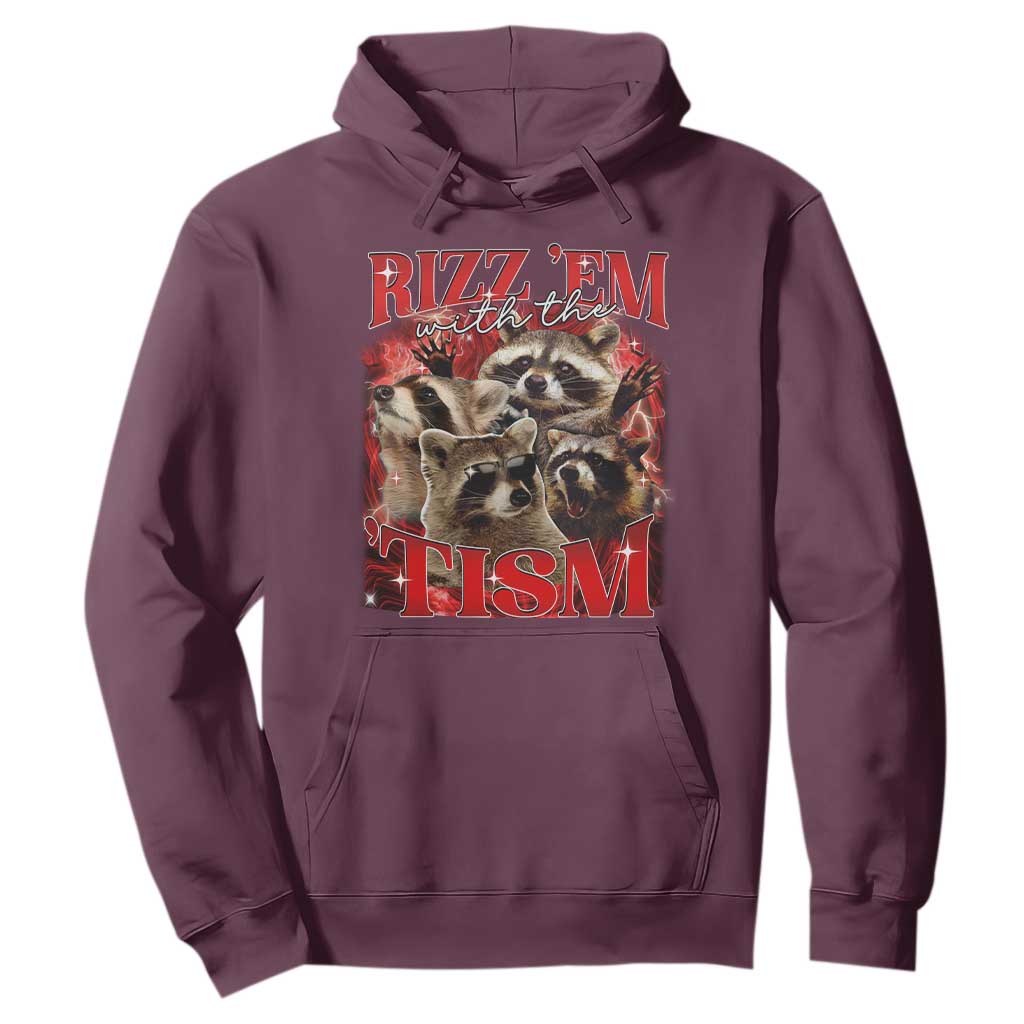 Autism Funny Hoodie Rizz Em With The Tism Meme Autistic Racoon