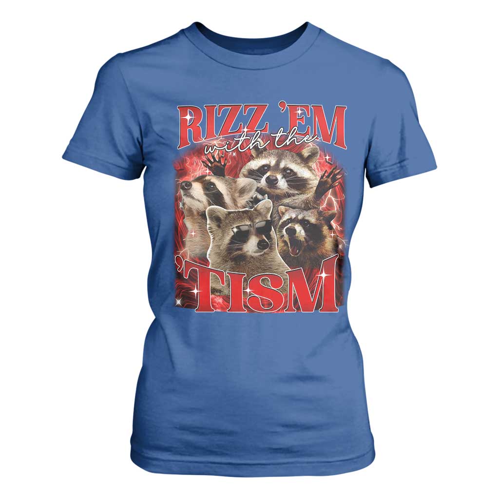Autism Funny T Shirt For Women Rizz Em With The Tism Meme Autistic Racoon