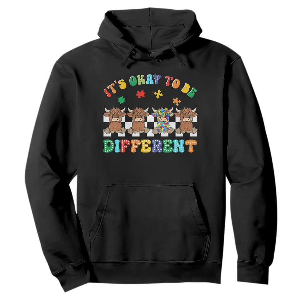 It’s Okay To Be Different Autism Support Hoodie Autistic Cow Positivity Vibe