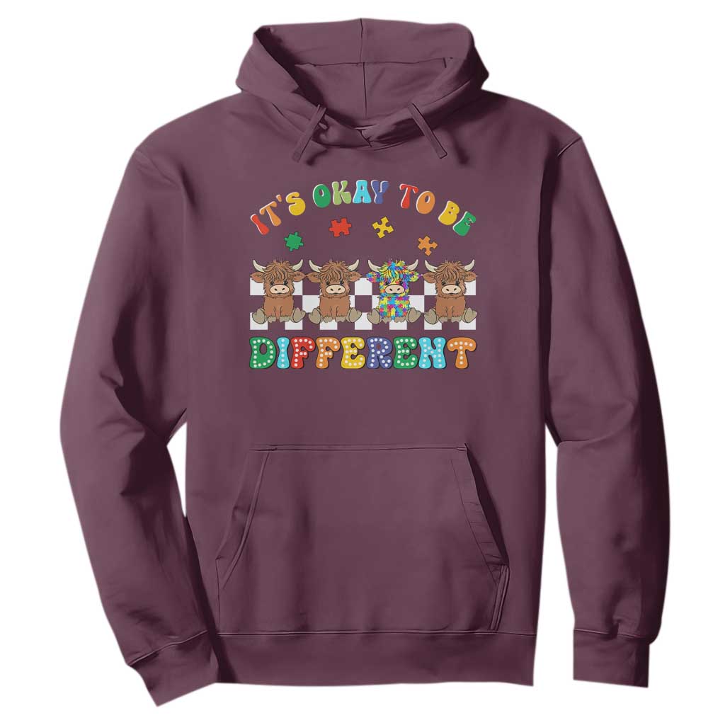 It’s Okay To Be Different Autism Support Hoodie Autistic Cow Positivity Vibe