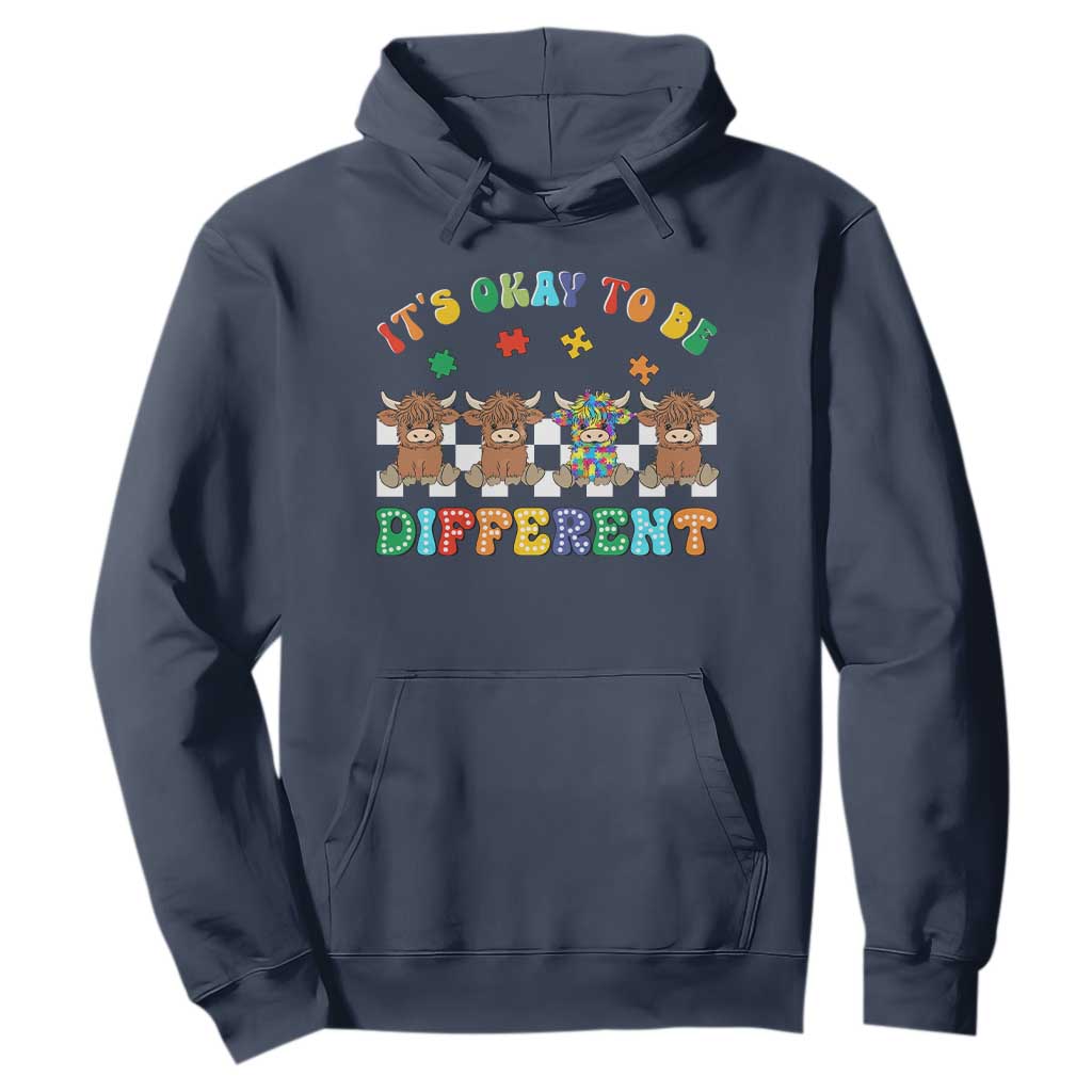 It’s Okay To Be Different Autism Support Hoodie Autistic Cow Positivity Vibe