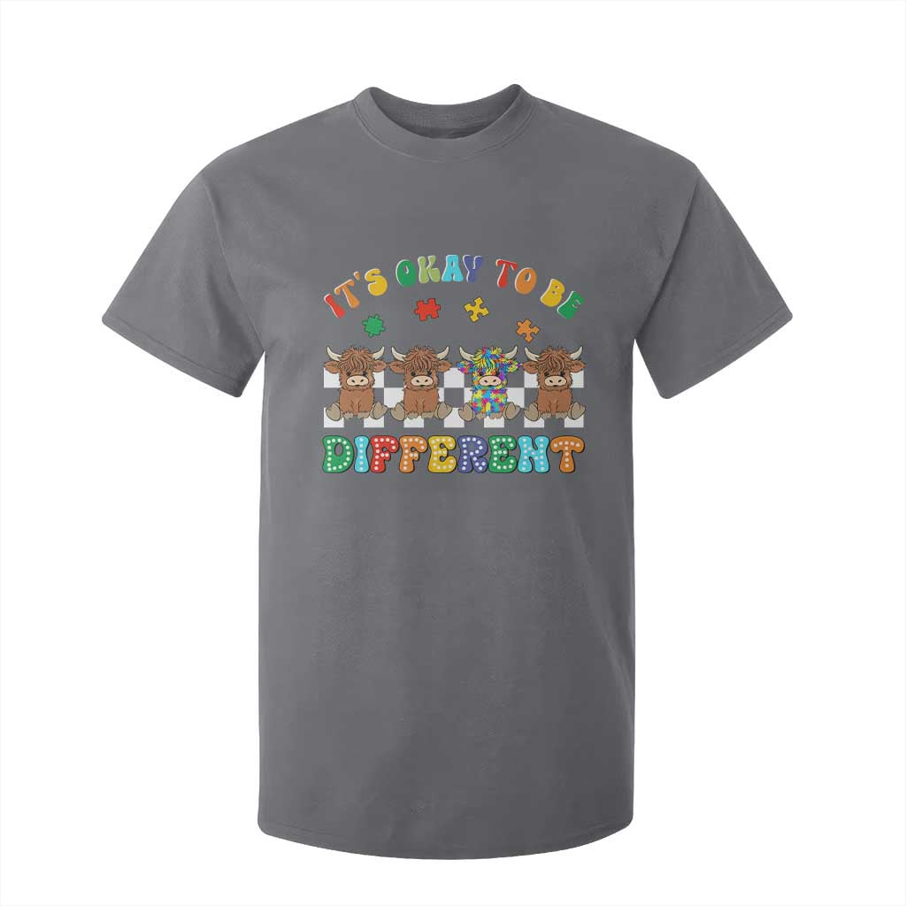 It’s Okay To Be Different Autism Support T Shirt For Kid Autistic Cow Positivity Vibe