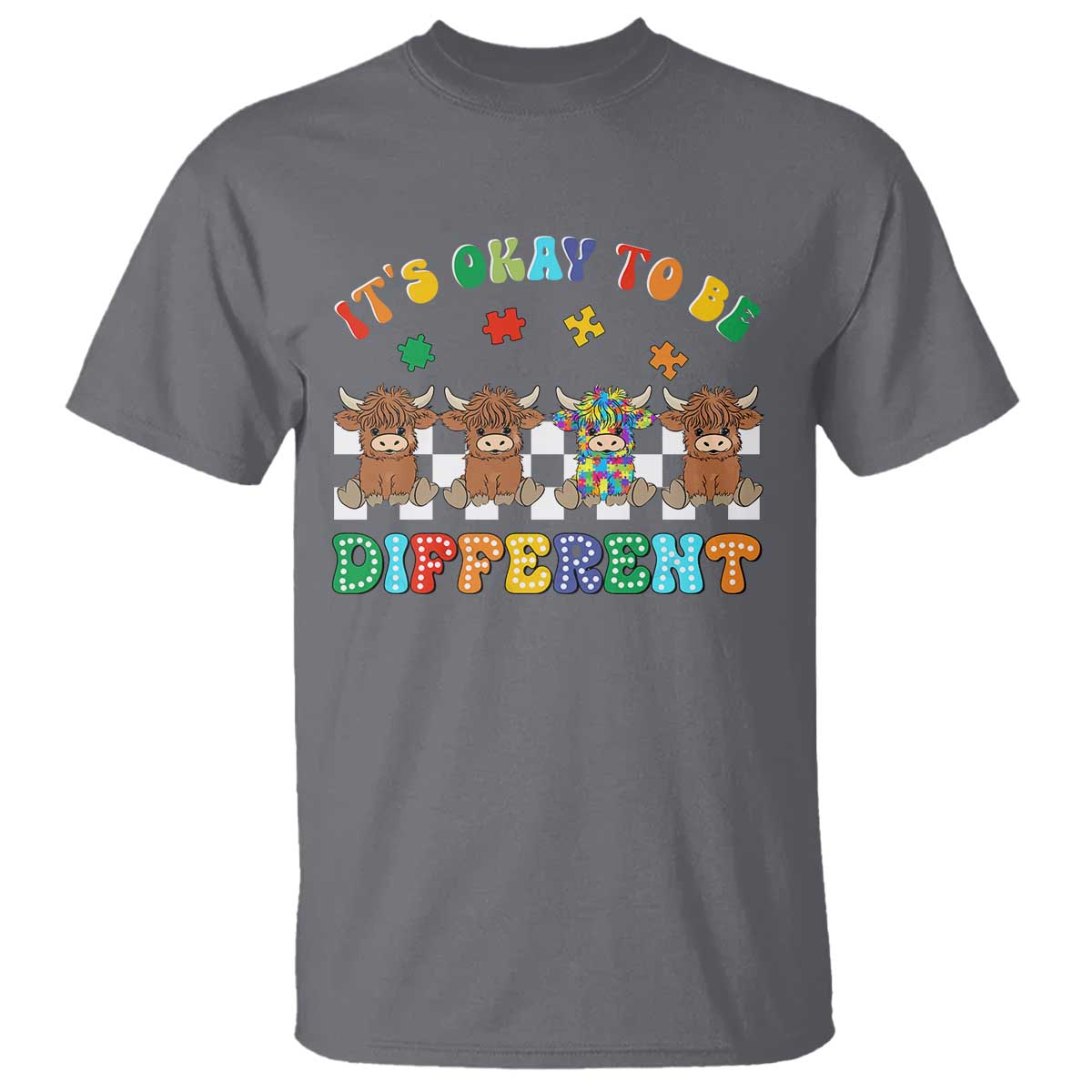 It’s Okay To Be Different Autism Support T Shirt Autistic Cow Positivity Vibe