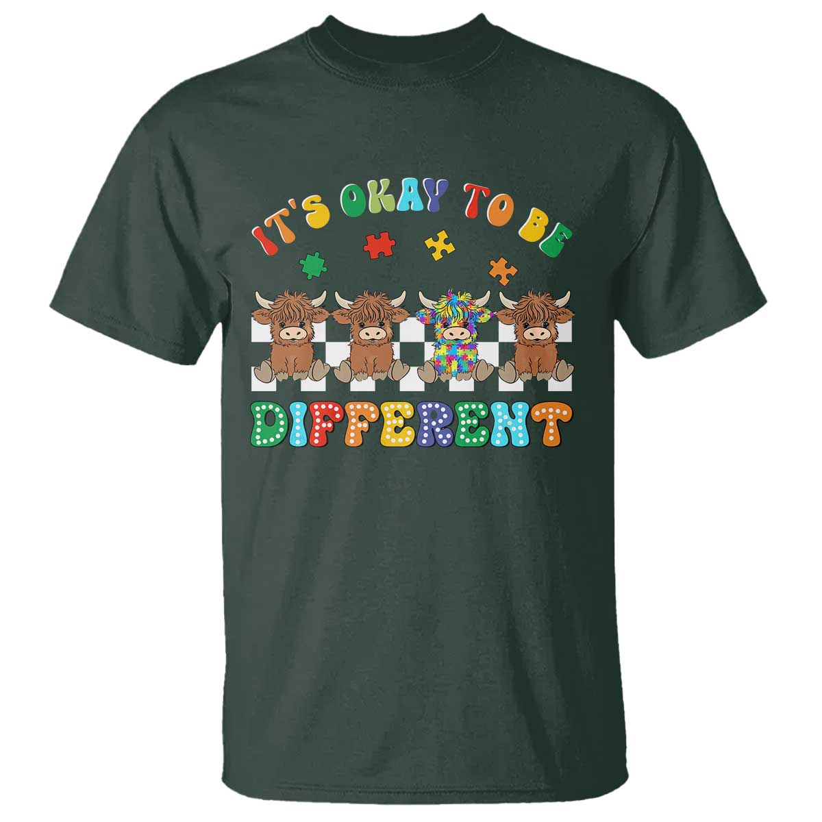 It’s Okay To Be Different Autism Support T Shirt Autistic Cow Positivity Vibe