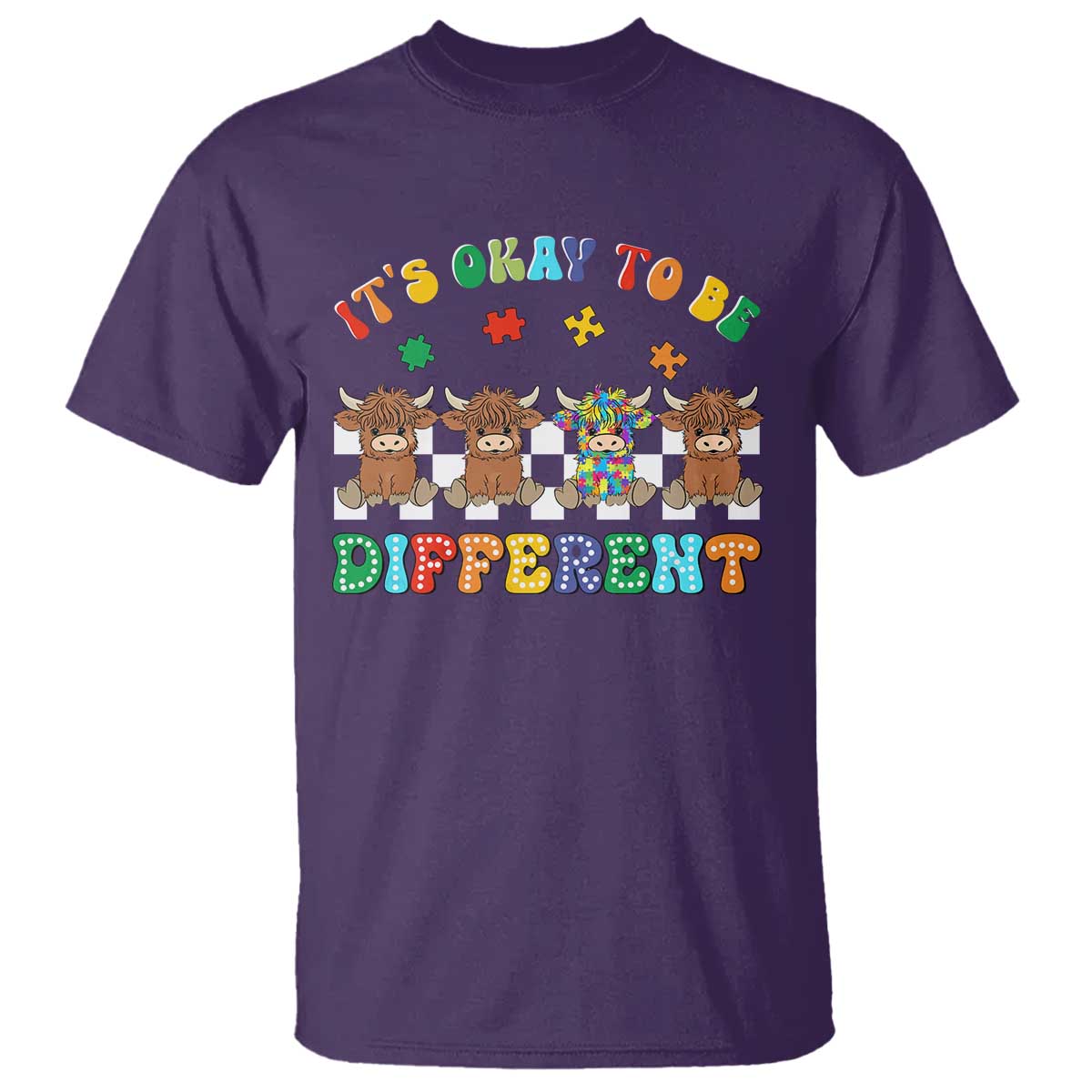 It’s Okay To Be Different Autism Support T Shirt Autistic Cow Positivity Vibe