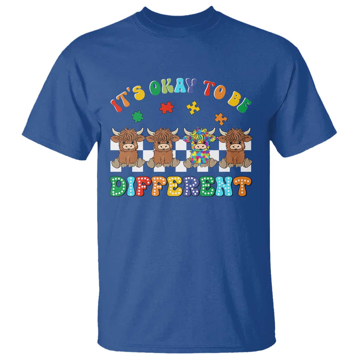 It’s Okay To Be Different Autism Support T Shirt Autistic Cow Positivity Vibe