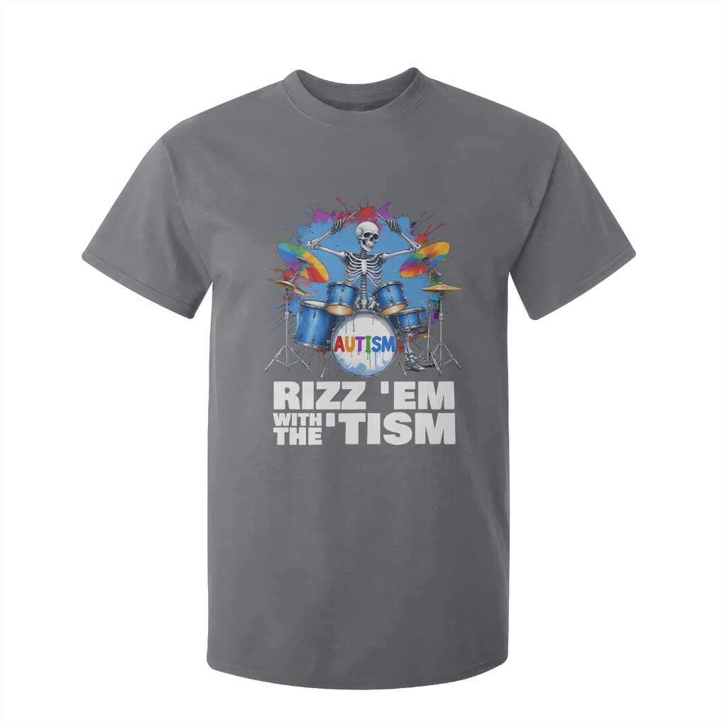 Autism Skeleton Meme T Shirt For Kid Rizz Em With The Tism Meme Autistic Drummer