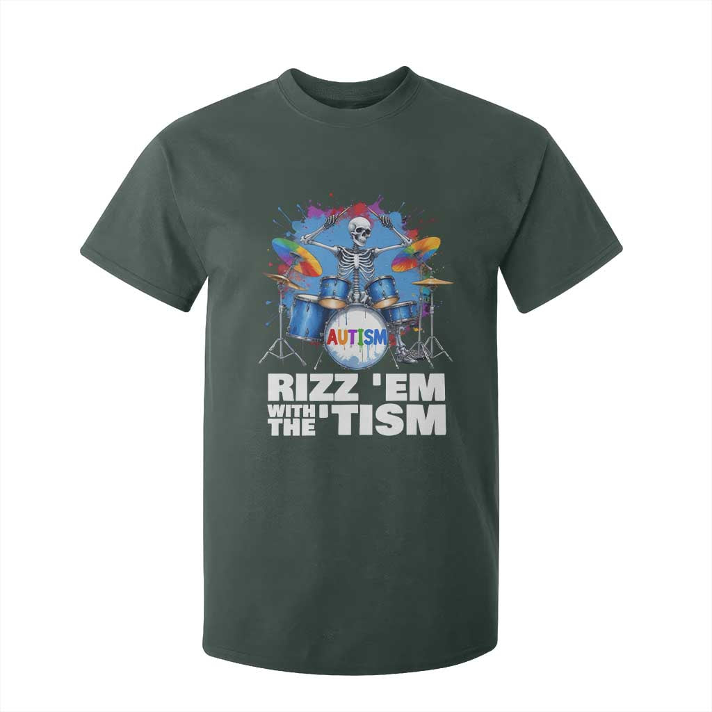 Autism Skeleton Meme T Shirt For Kid Rizz Em With The Tism Meme Autistic Drummer