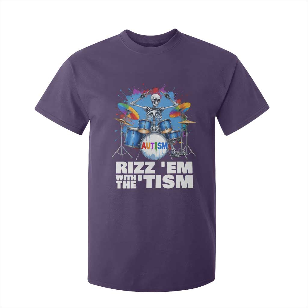 Autism Skeleton Meme T Shirt For Kid Rizz Em With The Tism Meme Autistic Drummer
