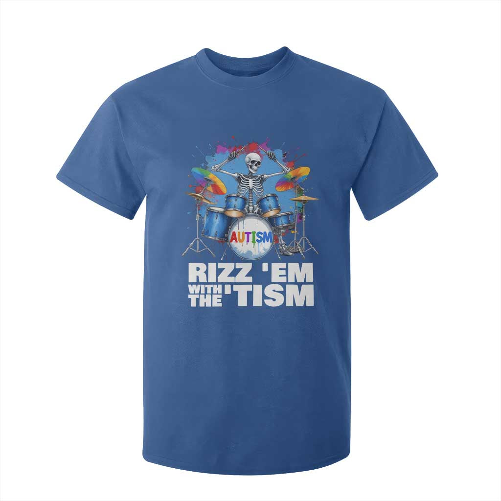Autism Skeleton Meme T Shirt For Kid Rizz Em With The Tism Meme Autistic Drummer