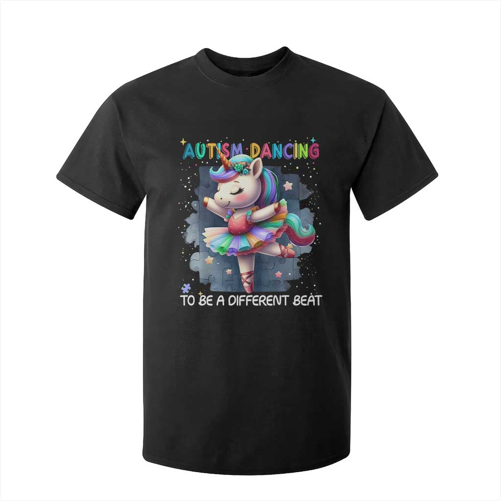 Autism Support Unicorn T Shirt For Kid Ballet Dancing To A Different Beat