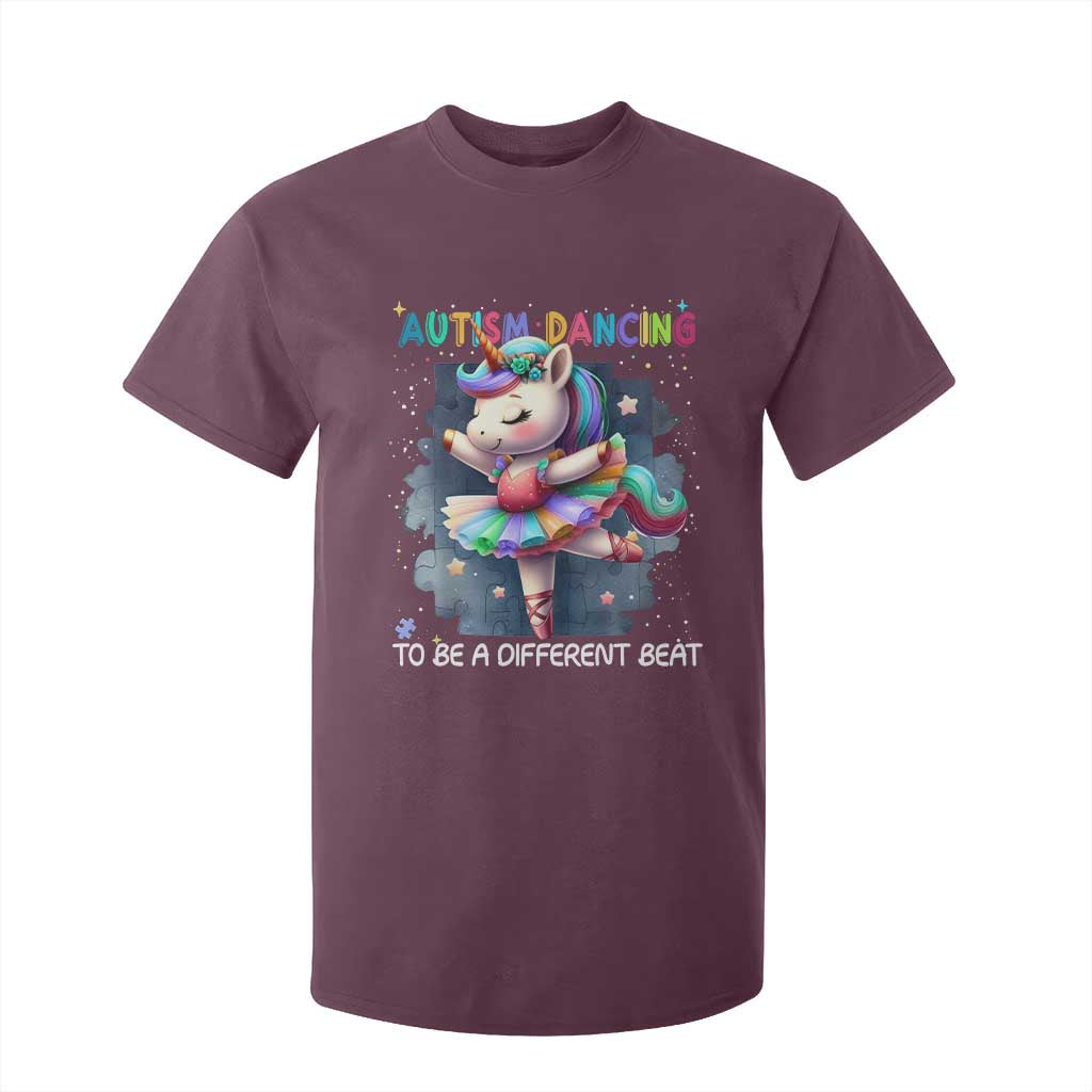 Autism Support Unicorn T Shirt For Kid Ballet Dancing To A Different Beat