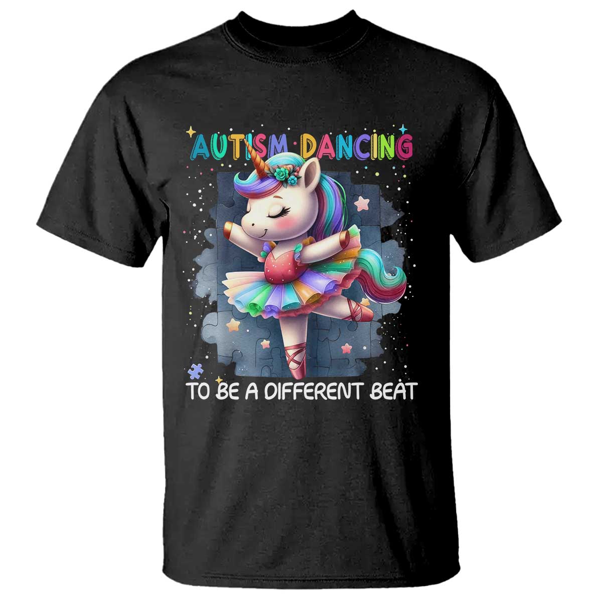 Autism Support Unicorn T Shirt Ballet Dancing To A Different Beat