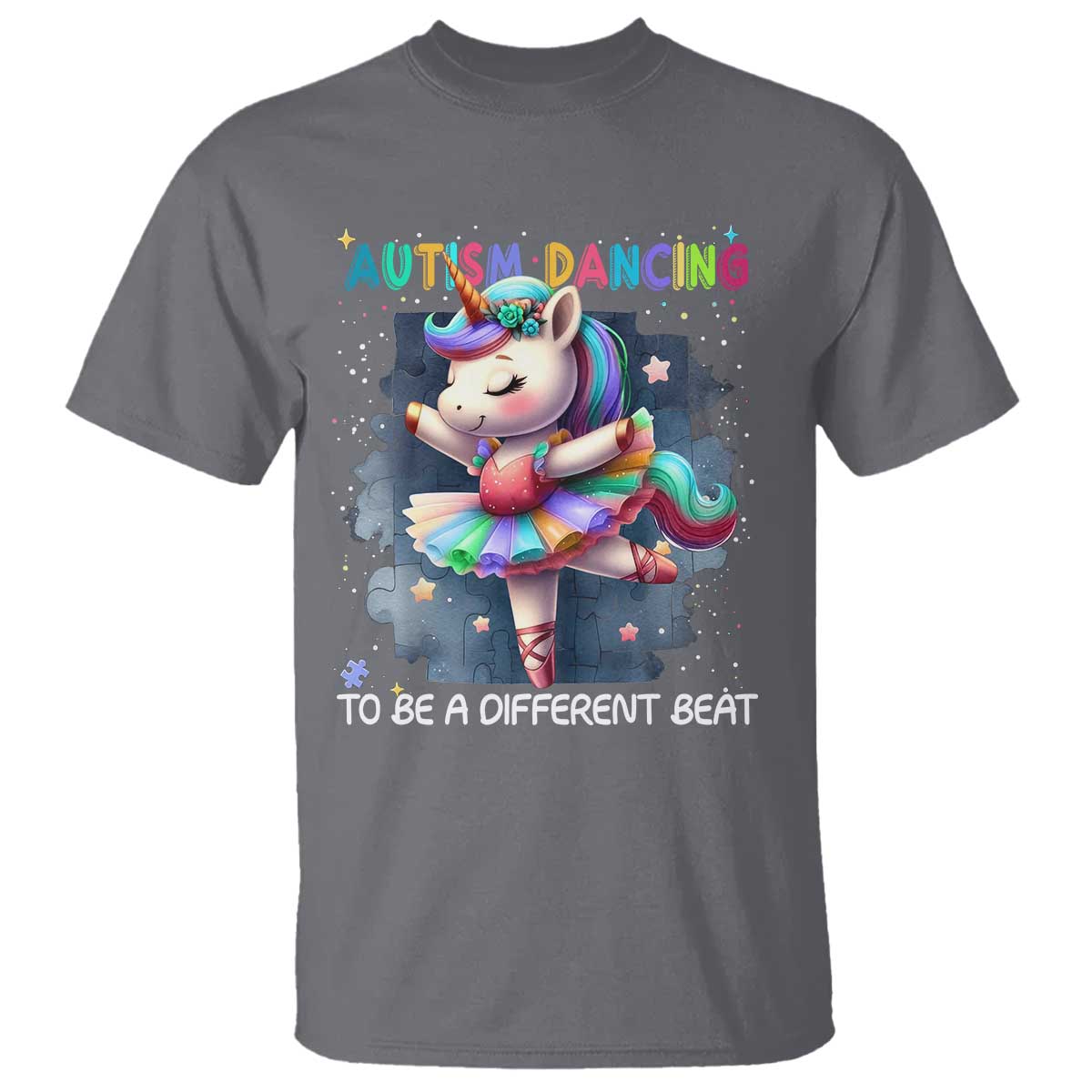 Autism Support Unicorn T Shirt Ballet Dancing To A Different Beat