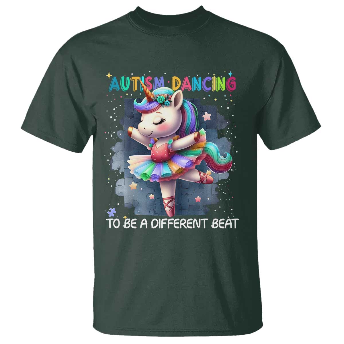 Autism Support Unicorn T Shirt Ballet Dancing To A Different Beat