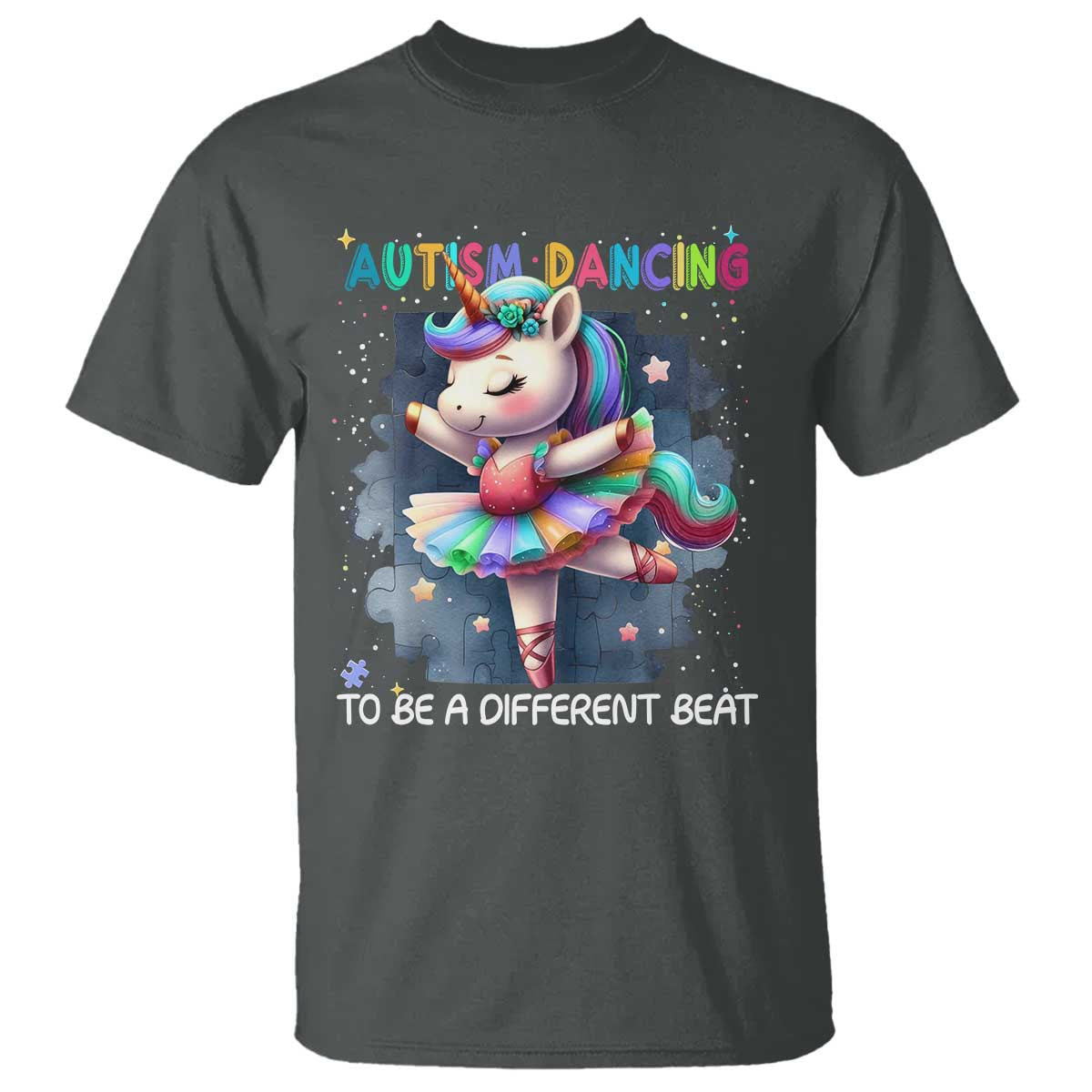 Autism Support Unicorn T Shirt Ballet Dancing To A Different Beat