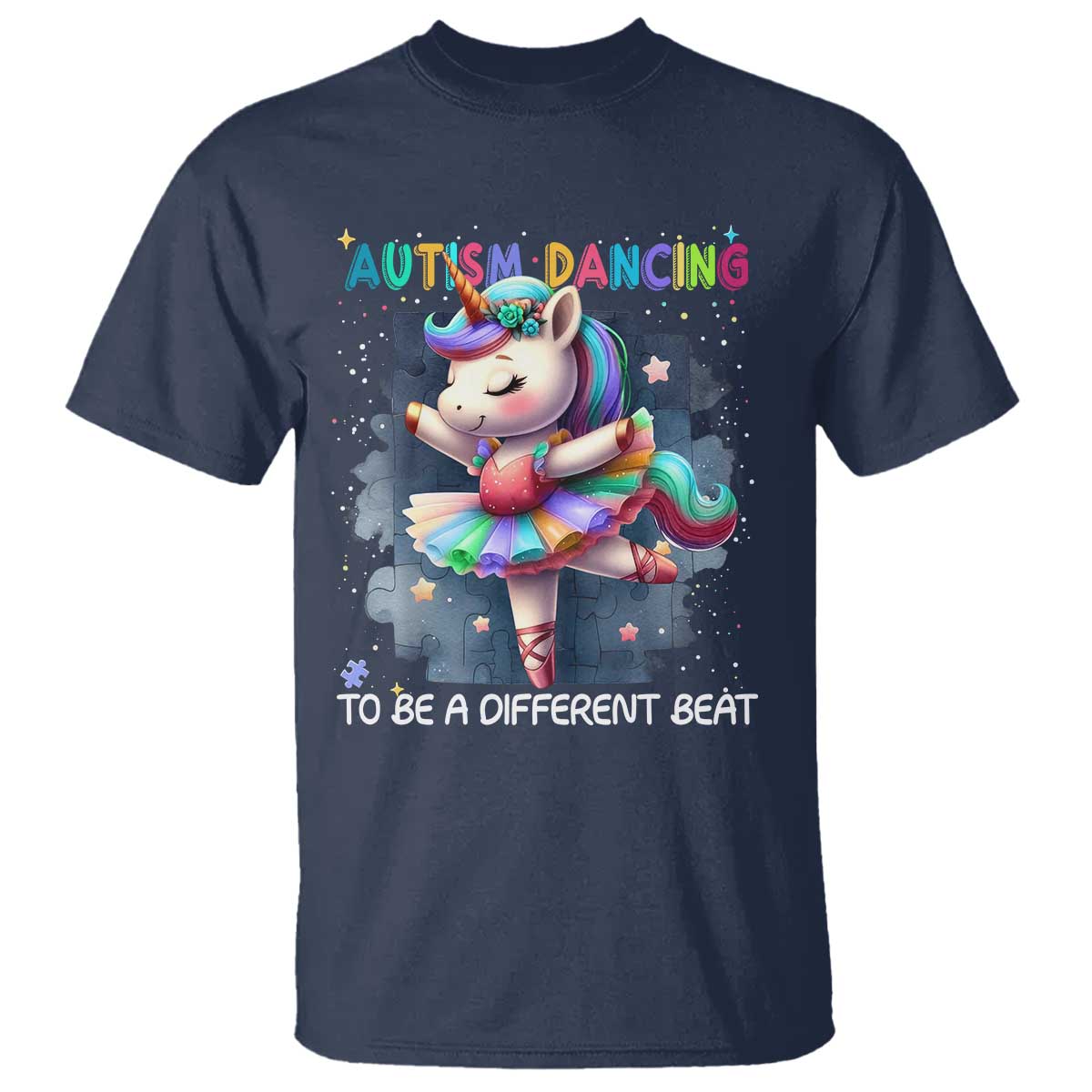 Autism Support Unicorn T Shirt Ballet Dancing To A Different Beat