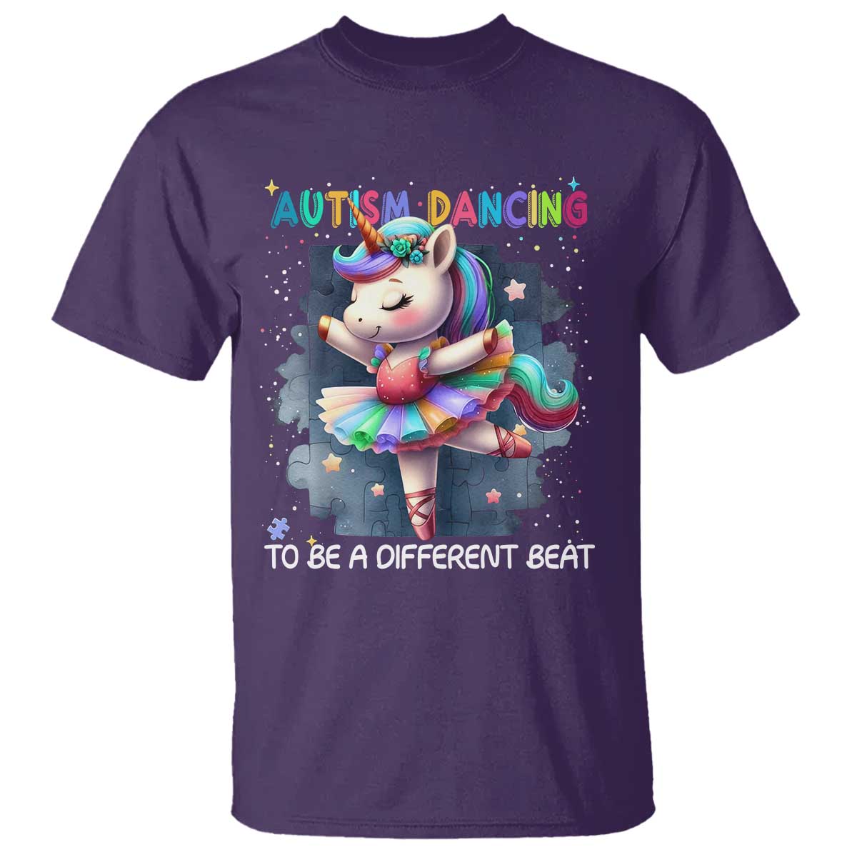 Autism Support Unicorn T Shirt Ballet Dancing To A Different Beat