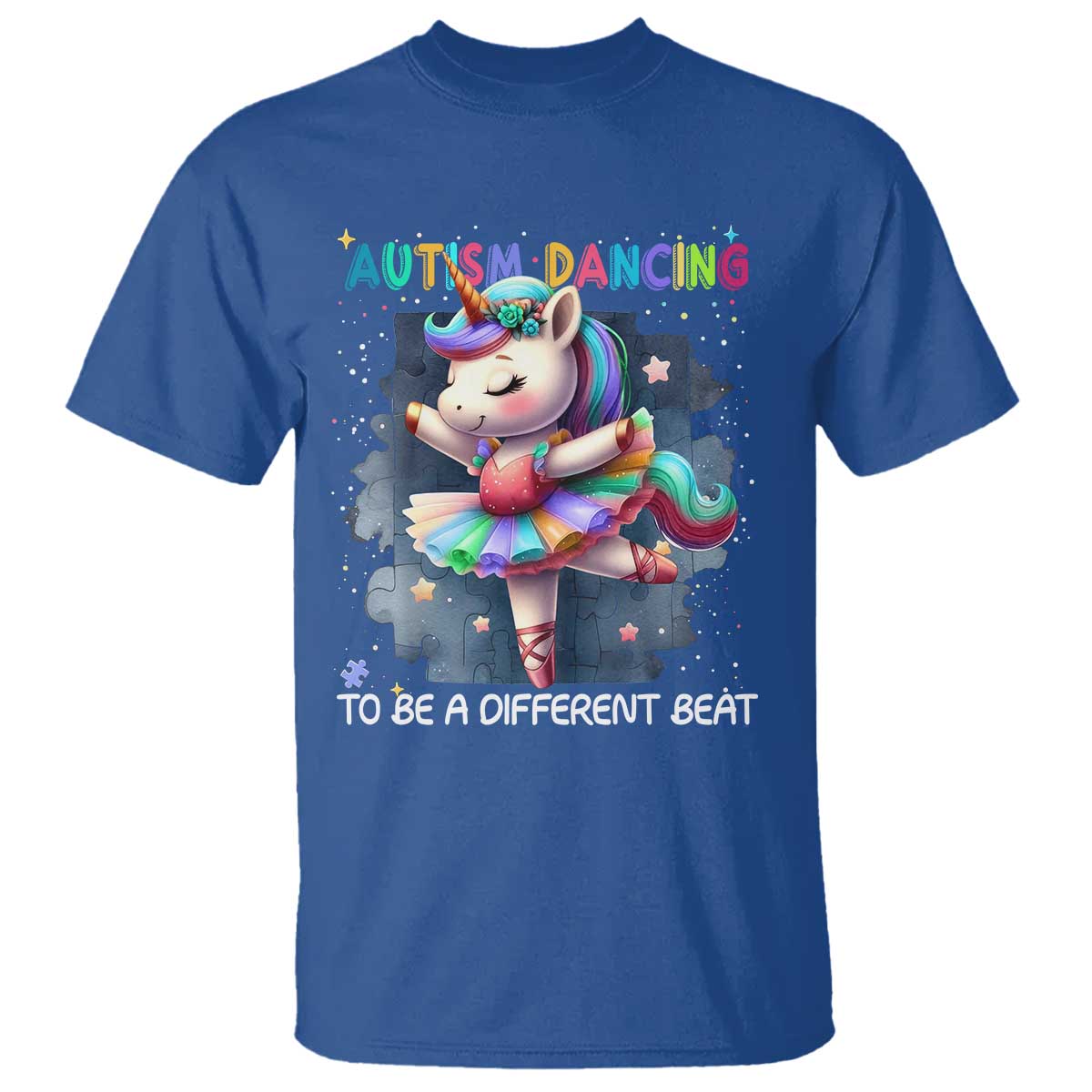 Autism Support Unicorn T Shirt Ballet Dancing To A Different Beat