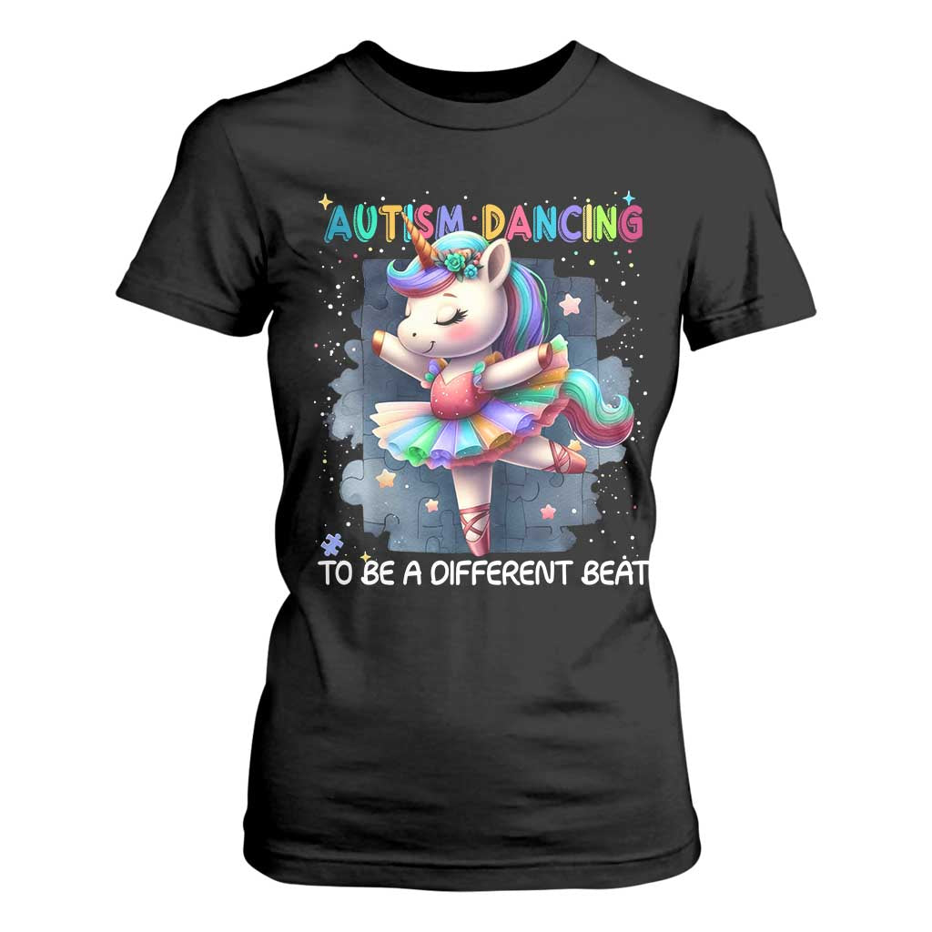 Autism Support Unicorn T Shirt For Women Ballet Dancing To A Different Beat