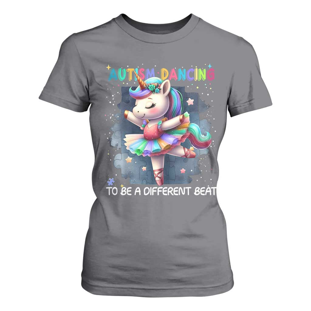 Autism Support Unicorn T Shirt For Women Ballet Dancing To A Different Beat
