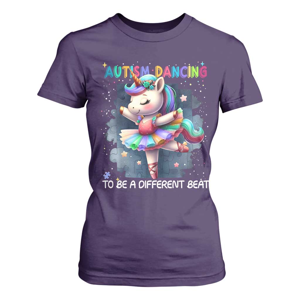 Autism Support Unicorn T Shirt For Women Ballet Dancing To A Different Beat