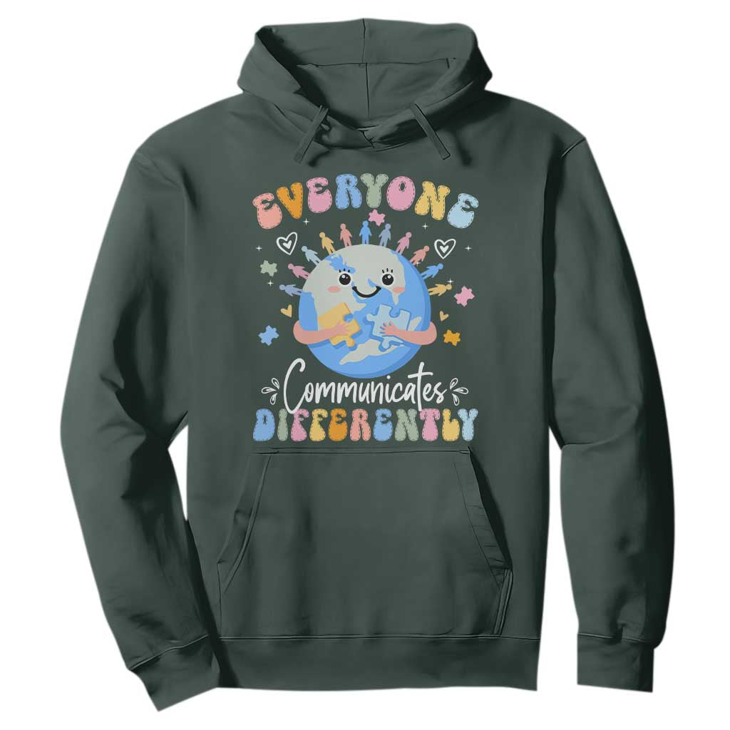 Autism Support Sped Teacher Hoodie Everyone Communicates Differently