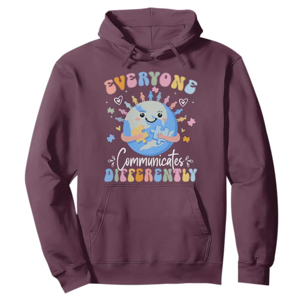 Autism Support Sped Teacher Hoodie Everyone Communicates Differently