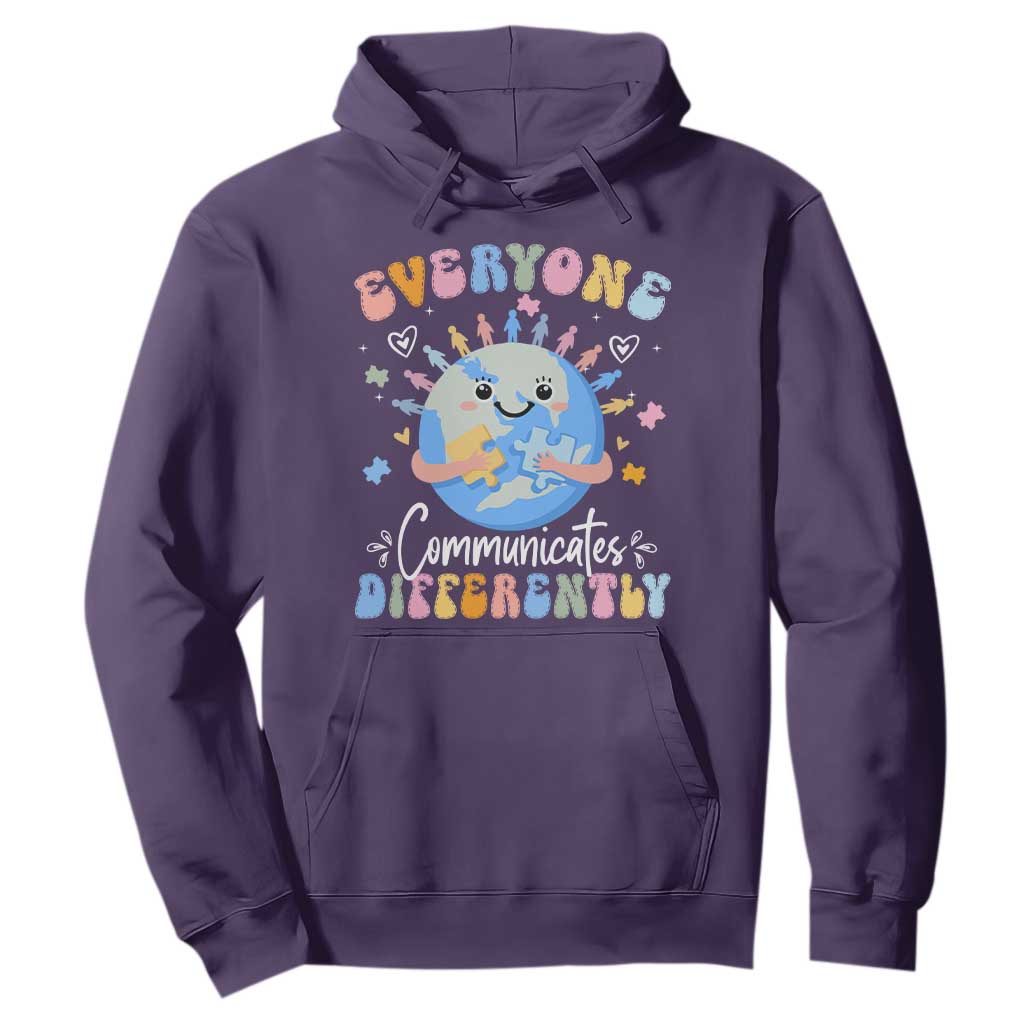 Autism Support Sped Teacher Hoodie Everyone Communicates Differently