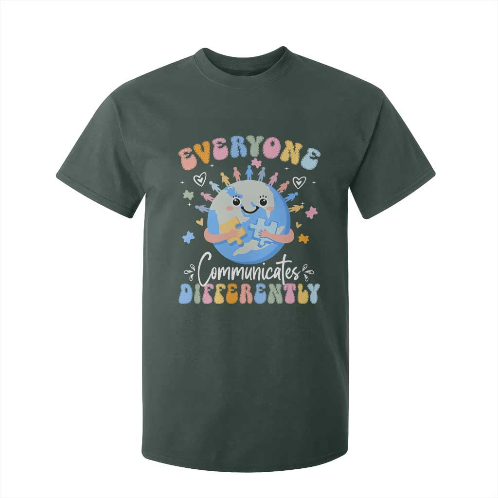 Autism Support Sped Teacher T Shirt For Kid Everyone Communicates Differently