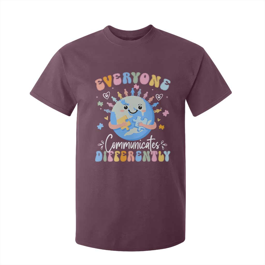 Autism Support Sped Teacher T Shirt For Kid Everyone Communicates Differently