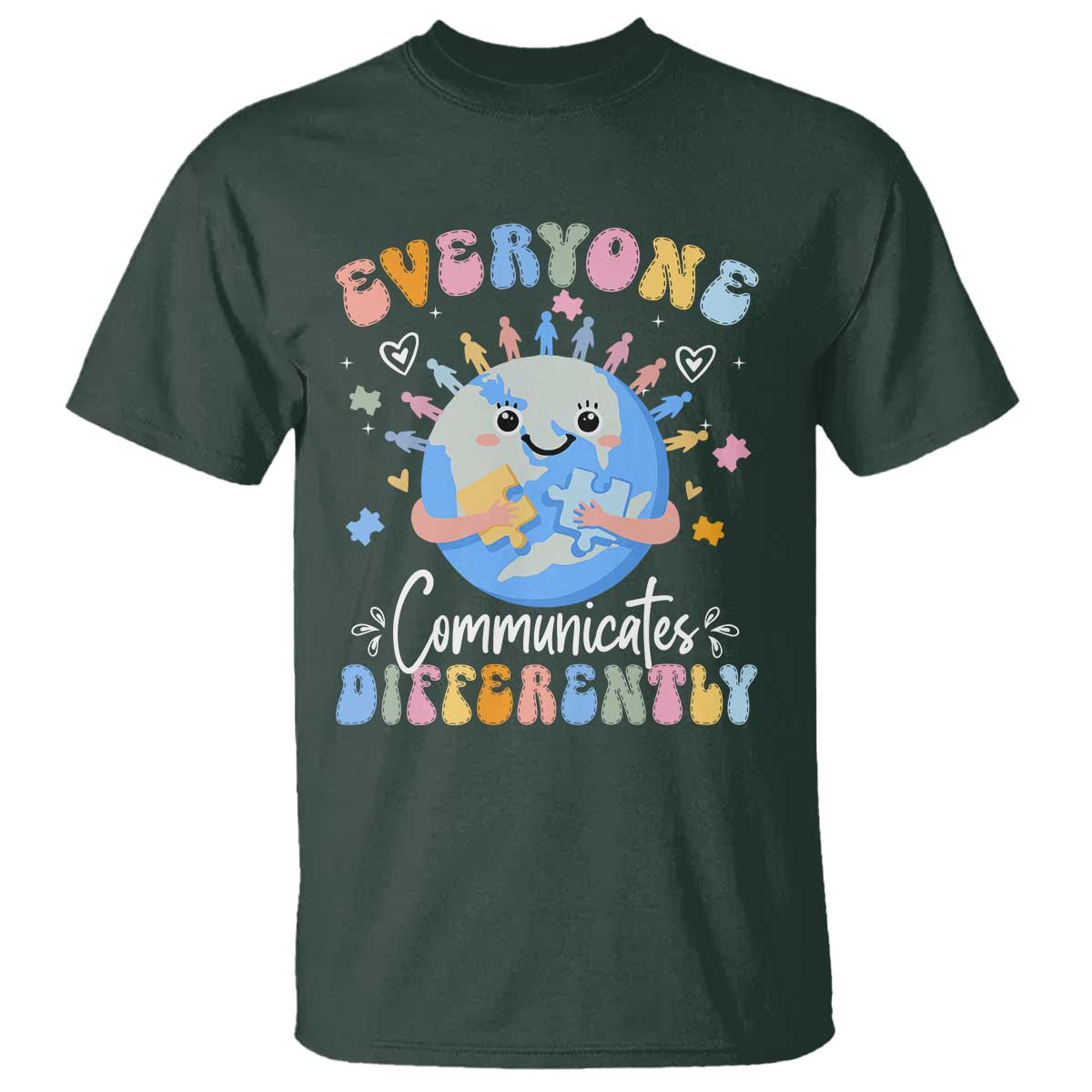 Autism Support Sped Teacher T Shirt Everyone Communicates Differently