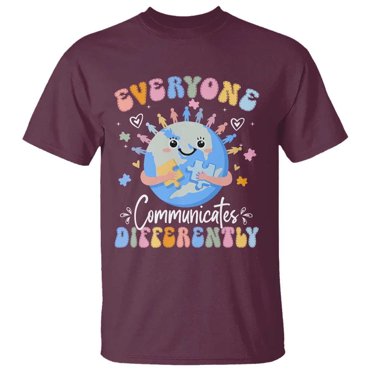 Autism Support Sped Teacher T Shirt Everyone Communicates Differently