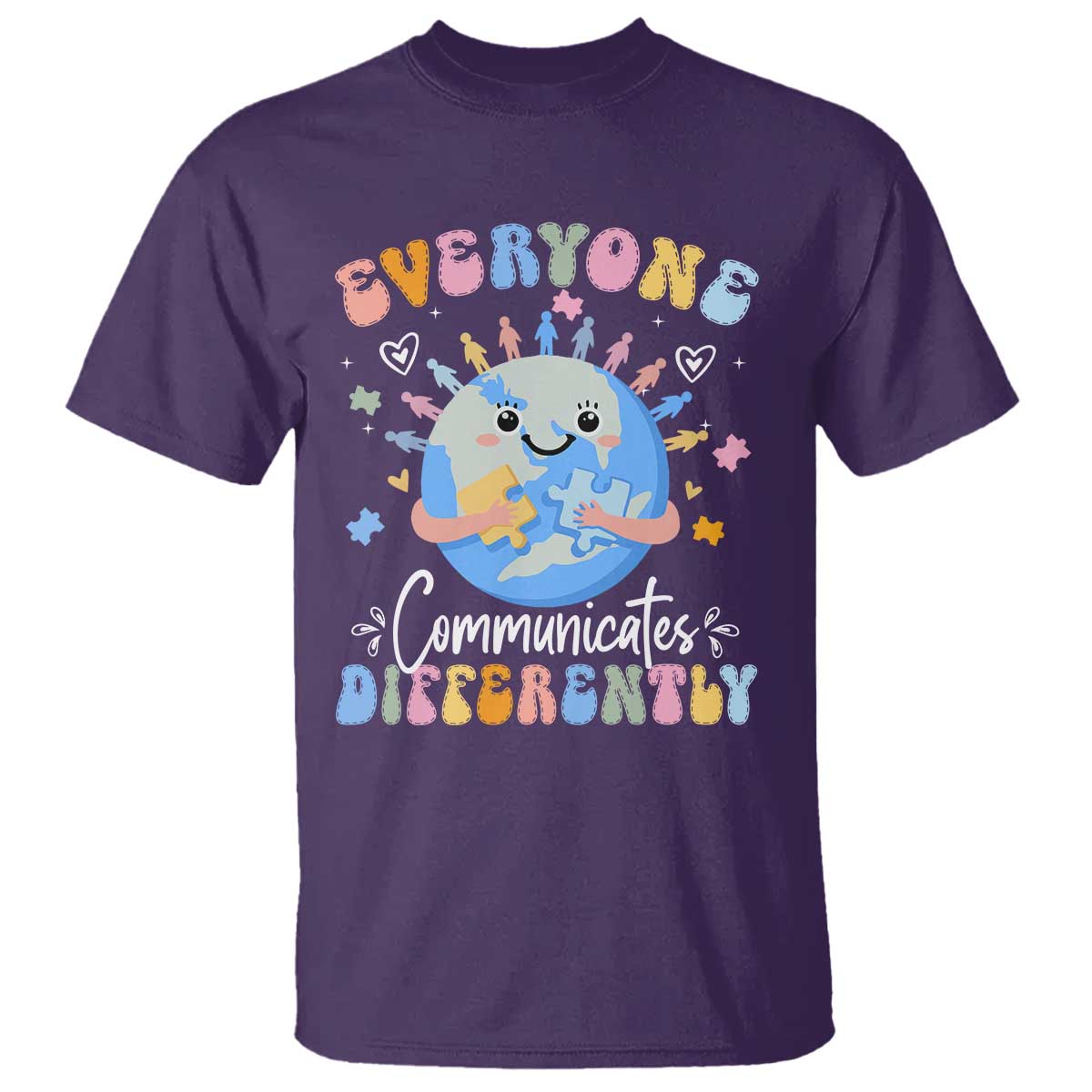 Autism Support Sped Teacher T Shirt Everyone Communicates Differently
