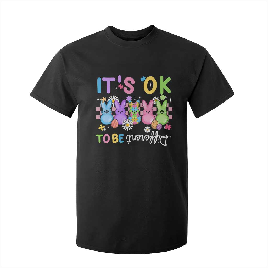 It’s Okay To Be Different T Shirt For Kid Bunny Puzzle Autism Support Easter