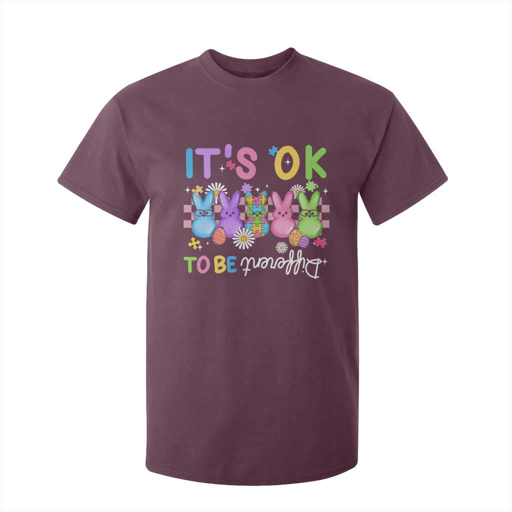 It’s Okay To Be Different T Shirt For Kid Bunny Puzzle Autism Support Easter