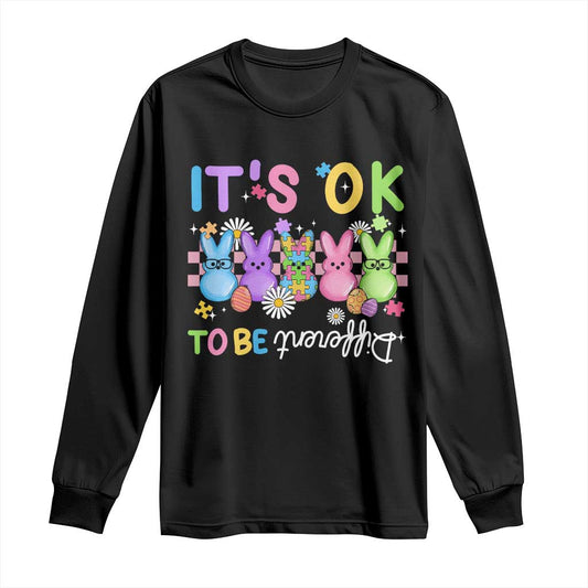 It’s Okay To Be Different Long Sleeve Shirt Bunny Puzzle Autism Support Easter
